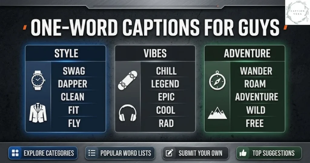 One-Word Captions for Guys