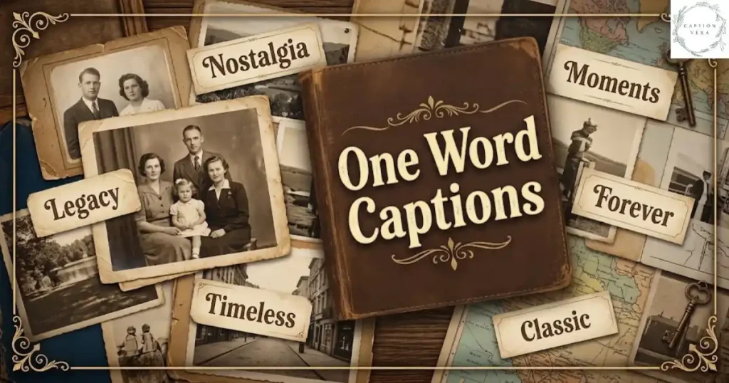 Nostalgic One Word Captions for Old Pictures