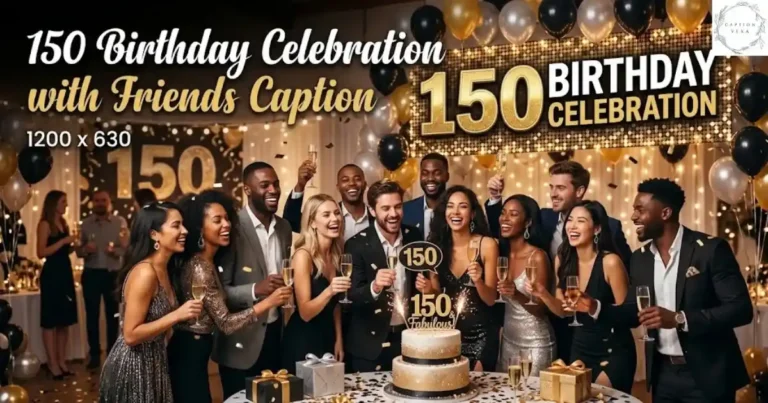 150 Birthday Celebration with Friends Caption