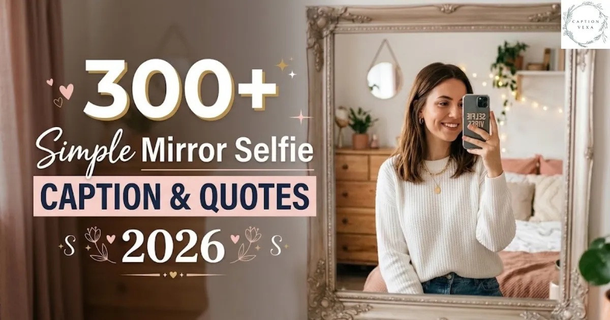 300+ Simple Mirror Selfie Caption & Quotes 2026
