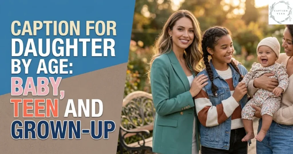 Caption for Daughter by Age: Baby, Teen and Grown-Up