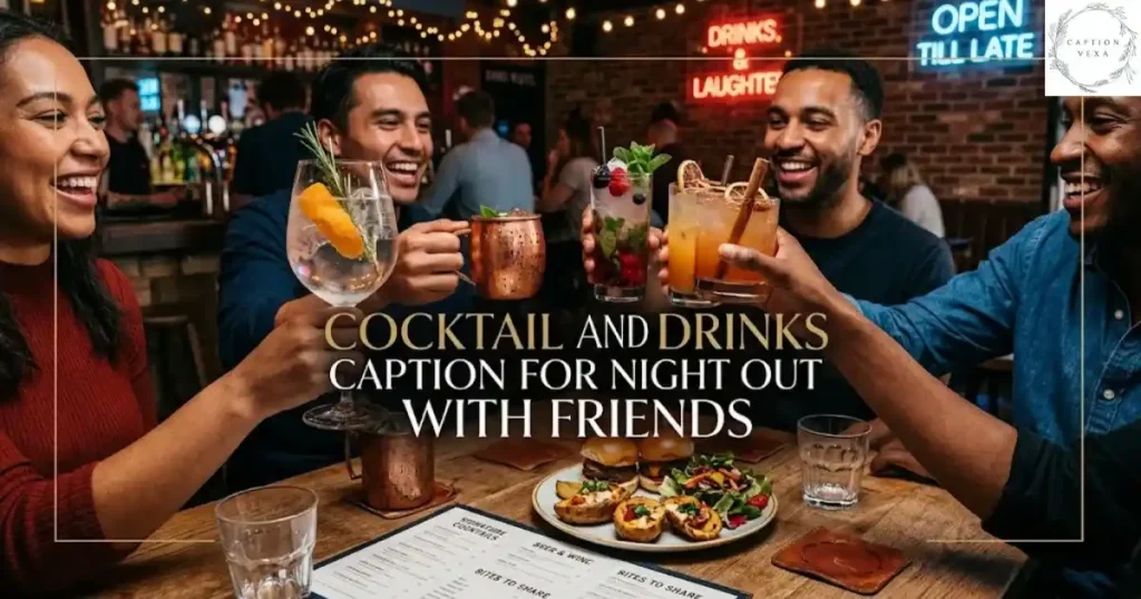 Cocktail and Drinks Caption for Night Out with Friends