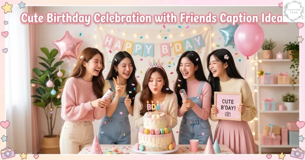 Cute Birthday Celebration with Friends Caption Ideas