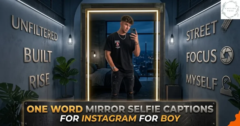 One Word Mirror Selfie Captions for Instagram for Boy